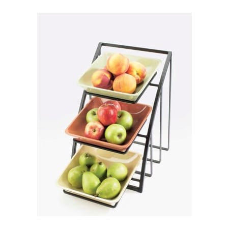 Cal-Mil Cal-Mil Mission Square Bowl Display 12"W x 19"D x 13-1/2"H Black 1750-13